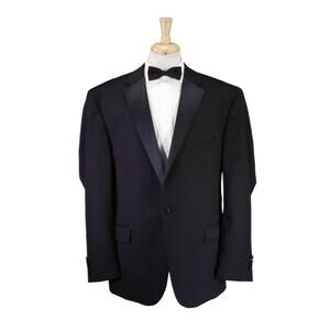 Jos A Bank Traveler Black 1-Btn Notch Lapel Tuxedo Formal Suit 52R
